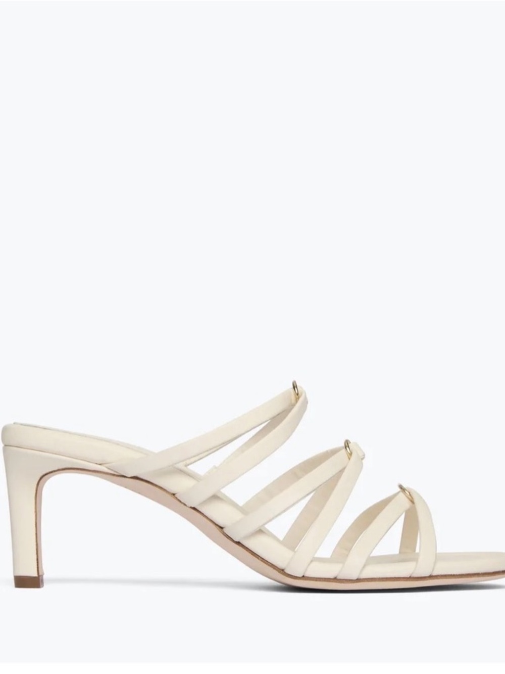 Freda Salvador Pippa Heel Cream Strappy Mid-Heel Sandal
